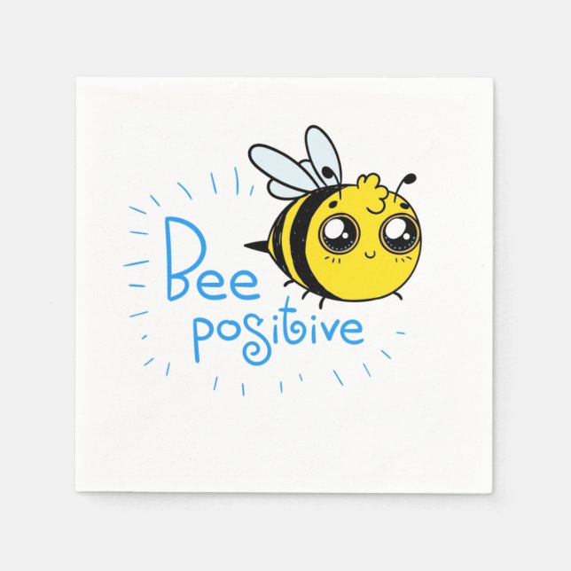 Servilleta De Papel Pensamiento positivo de abeja positiva (Anverso)