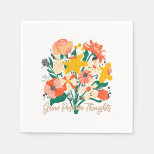 Servilleta De Papel Pensamientos positivos de crecimiento - Floral Ins