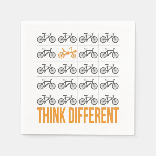 Servilleta De Papel Pensar Diferente Papel Recumbent Bicicleta (Anverso)