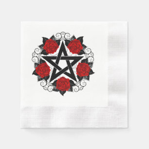 Servilleta De Papel Pentagram con rosas rojas