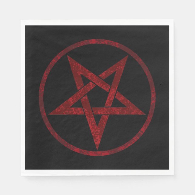 Servilleta De Papel Pentagram del diablo Rojo (Anverso)