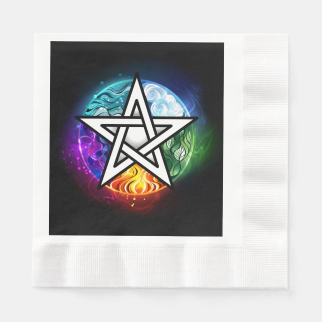 Servilleta De Papel Pentagrama de Wiccan (Anverso)