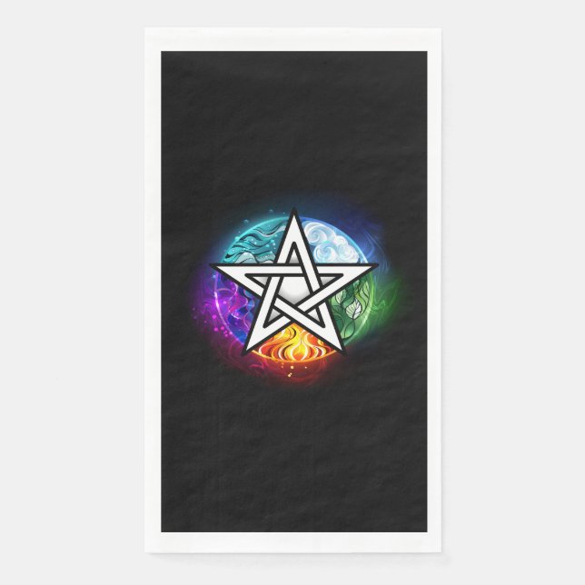 Servilleta De Papel pentagrama wiccano (Anverso)