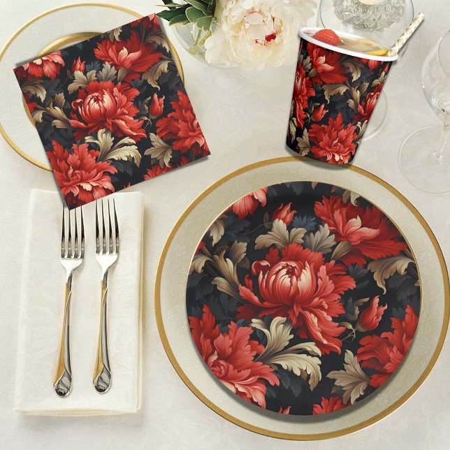 Servilleta De Papel Peonía floral roja (Subido por el creador)