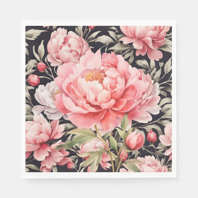 Servilleta De Papel Peonía Rosa  (Anverso)