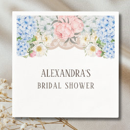 Servilleta De Papel Peonia rosa Azul romántico Hydrangea Ducha de novi