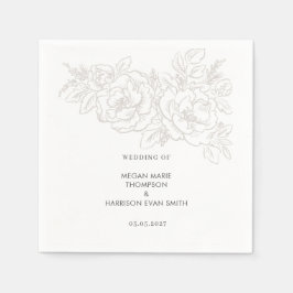 Servilleta De Papel Peonies elegante flor corner Napkins