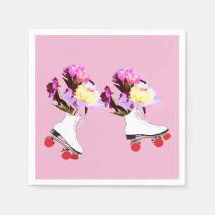 Servilleta De Papel Peonies, Roller Skate Cocktail Napkin