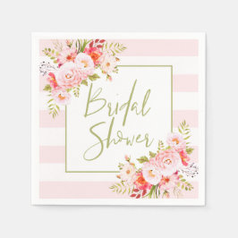 Servilleta De Papel Peonies rosados Floral Brillante Ducha Papeles Nap