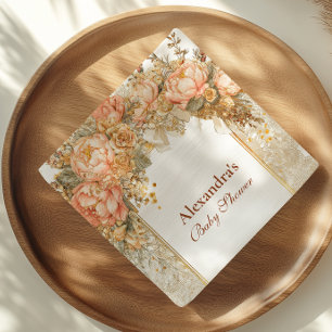 Servilleta De Papel Peony de Rustic Boots Baby Shower