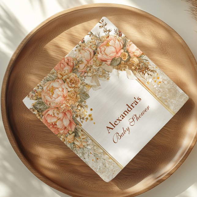 Servilleta De Papel Peony de Rustic Boots Baby Shower (Subido por el creador)