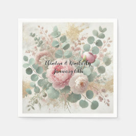 Servilleta De Papel Peony Drama Light Cocktail Boda Napkins Papel