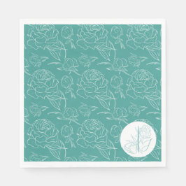 Servilleta De Papel Peony Elegance Boda Napkins