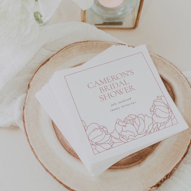 Servilleta De Papel Peony Garden Dusty Rosa Floral Bridal Shower (Subido por el creador)