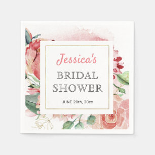 Servilleta De Papel Peony Spring Bridal Shower Table Paper Coctail