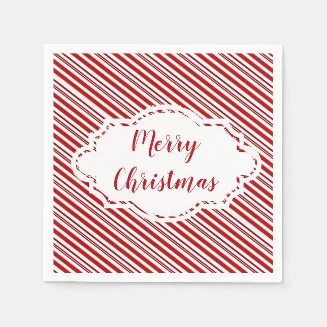 Servilleta De Papel Peppermint candy stripe personalized   (Anverso)