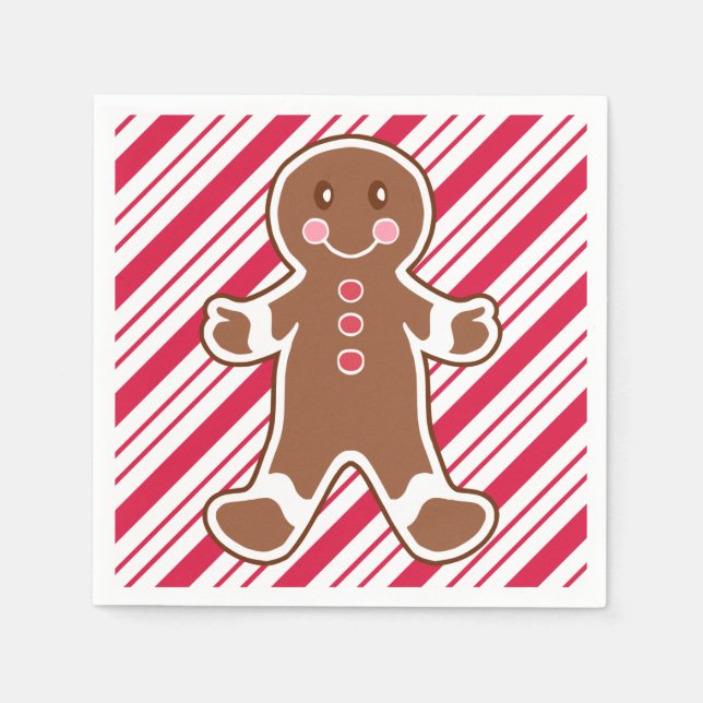 Servilleta De Papel Peppermint Gingerbread Boy (Anverso)