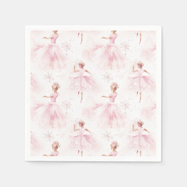 Servilleta De Papel Pequeña Ballerina #1 - Chica negro (Anverso)