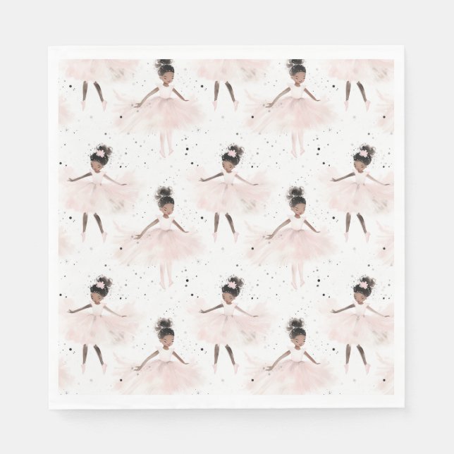 Servilleta De Papel Pequeña Ballerina #6 - Chica negro (Anverso)