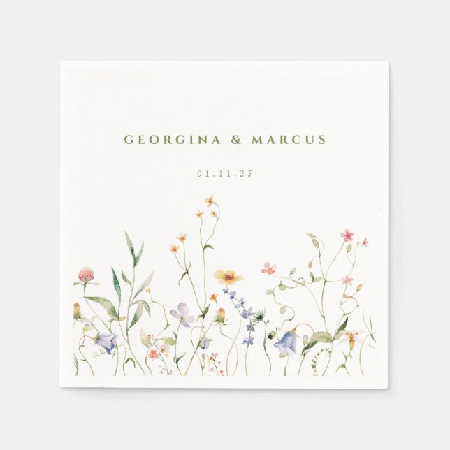 Servilleta De Papel Pequeña Boda Jardín (Anverso)