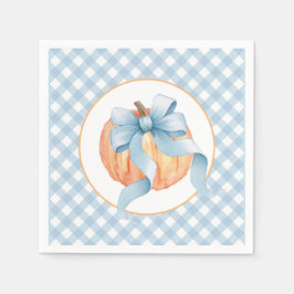 Servilleta De Papel Pequeña Calabaza azul pastel primer cumpleaños