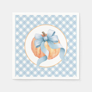 Servilleta De Papel Pequeña Calabaza azul pastel primer cumpleaños