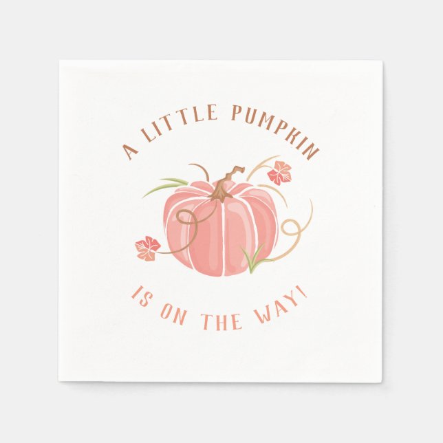 Servilleta De Papel Pequeña Calabaza Baby Shower Napkin (Anverso)