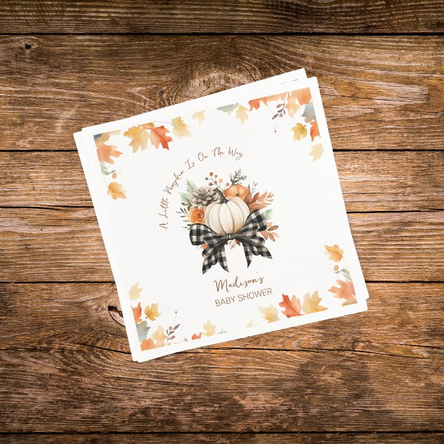 Servilleta De Papel Pequeña Calabaza Cae Floral Baby Shower y tocado (Subido por el creador)