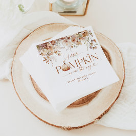 Servilleta De Papel Pequeña Calabaza Cae Floral Rústica Baby Shower