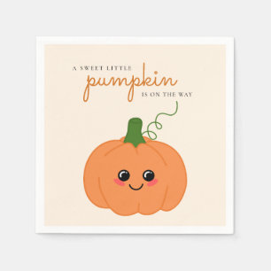 Servilleta De Papel Pequeña Calabaza Cuesta En El Camino Cae Baby Show