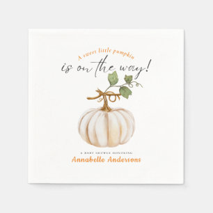 Servilleta De Papel Pequeña calabaza dulce en camino a Baby Shower