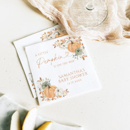 Servilleta De Papel Pequeña Calabaza En El Camino Cae En Baby Shower