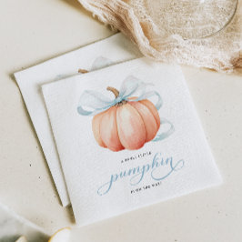 Servilleta De Papel Pequeña calabaza en el camino de Baby Shower azul