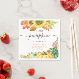 Servilleta De Papel Pequeña calabaza Género Neutral Caída Baby Shower