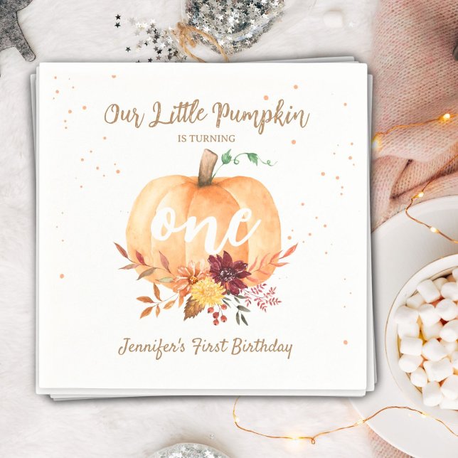 Servilleta De Papel Pequeña Calabaza Género Neutral Caída Primer Cumpl (Subido por el creador)