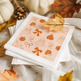 Servilleta De Papel Pequeña calabaza naranja con mano Ducha bebé