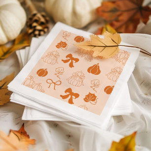 Servilleta De Papel Pequeña calabaza naranja con mano Ducha bebé
