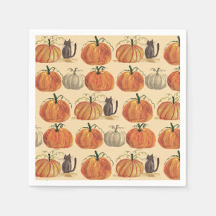 Servilleta De Papel Pequeña calabaza otoño Cae Baby Shower gato