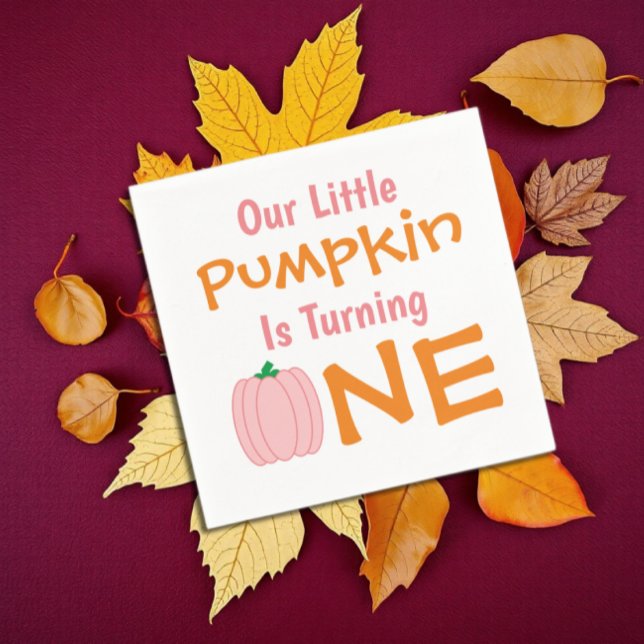 Servilleta De Papel Pequeña Calabaza Primer Cumpleaños (Subido por el creador)