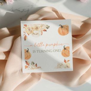 Servilleta De Papel Pequeña Calabaza Primer Cumpleaños