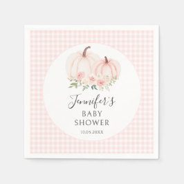 Servilleta De Papel Pequeña Calabaza Rosa Cuta Gingham Beber Ducha