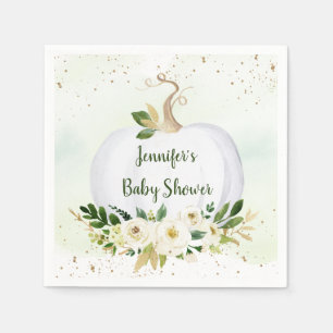 Servilleta De Papel Pequeña calabaza verde oro Baby Shower