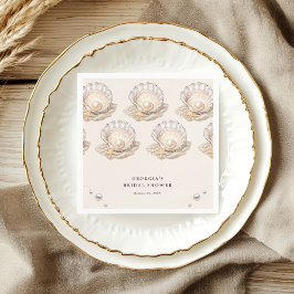 Servilleta De Papel Pequeña Chica de Pearl Beach Ocean Seashell Baby S
