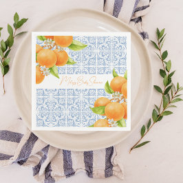 Servilleta De Papel Pequeña Cuidad | Citrus Mediterranean Tiles Cute