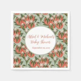 Servilleta De Papel Pequeña Cutie Clementine Sage | Citrus Baby Shower