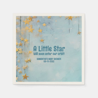 Servilleta De Papel Pequeña ducha de bebé azul Star