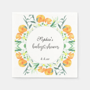 Servilleta De Papel Pequeña ducha de bebé naranja
