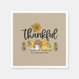 Servilleta De Papel Pequeña familia de girasoles agradecidos