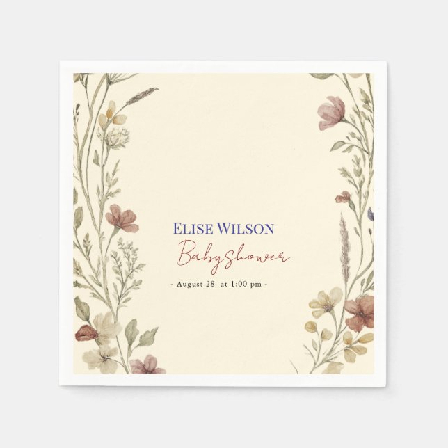 Servilleta De Papel Pequeña flor silvestre dulce en camino (Anverso)