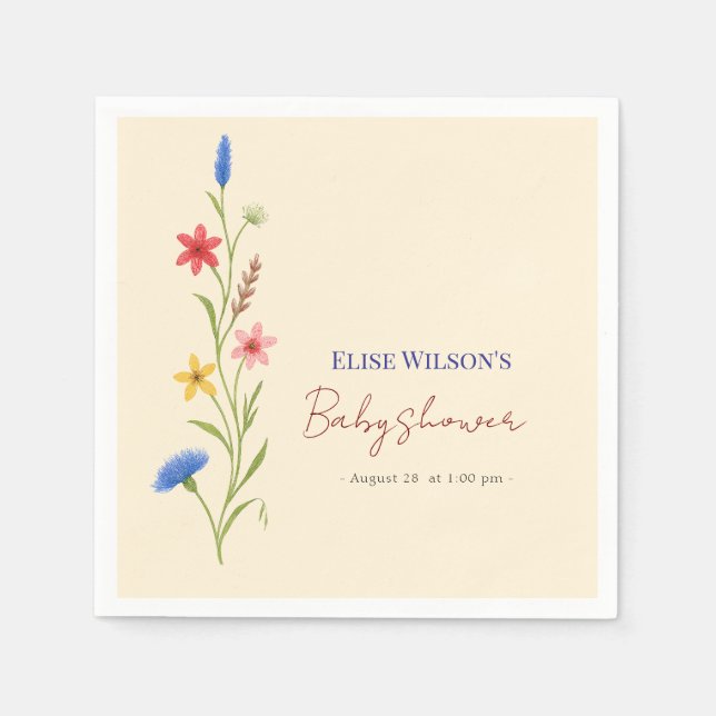 Servilleta De Papel Pequeña flor silvestre dulce en camino (Anverso)